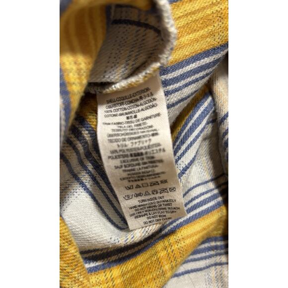 Free People Little Bit Of Sugar Sequin Button Up Flannel Shirt Yellow Plaid Sz L - Picture 10 of 10